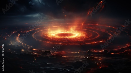 Intense vortex of fire and light, depicting space energy