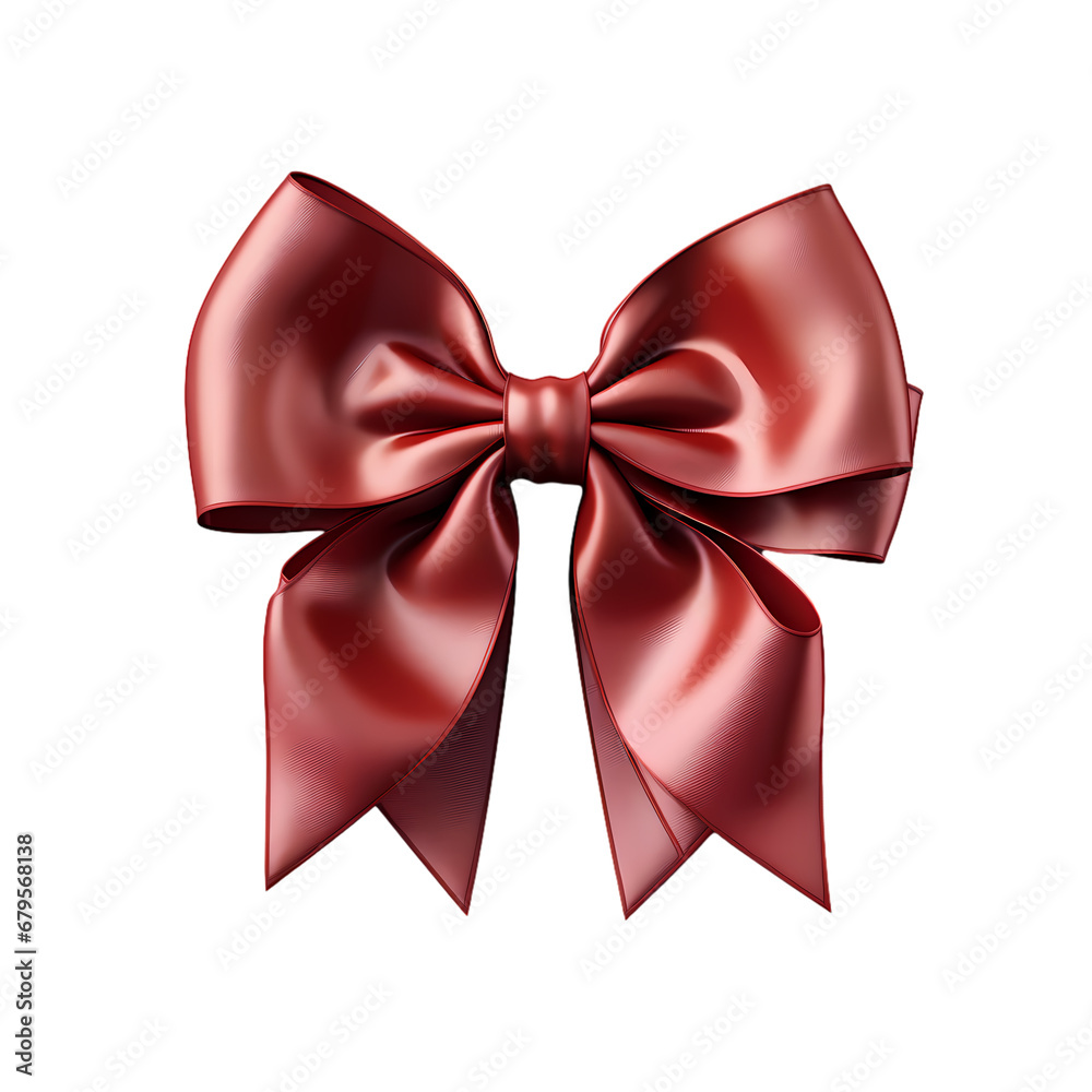 Fototapeta premium Christmas red ribbon illustration on transparent background, Christmas decoration, holiday decoration material, vector illustration