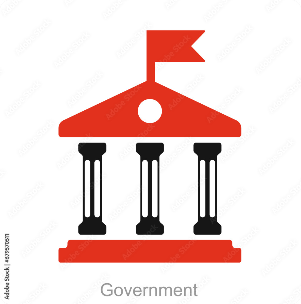 Government and bank icon concept Government and bank icon concept