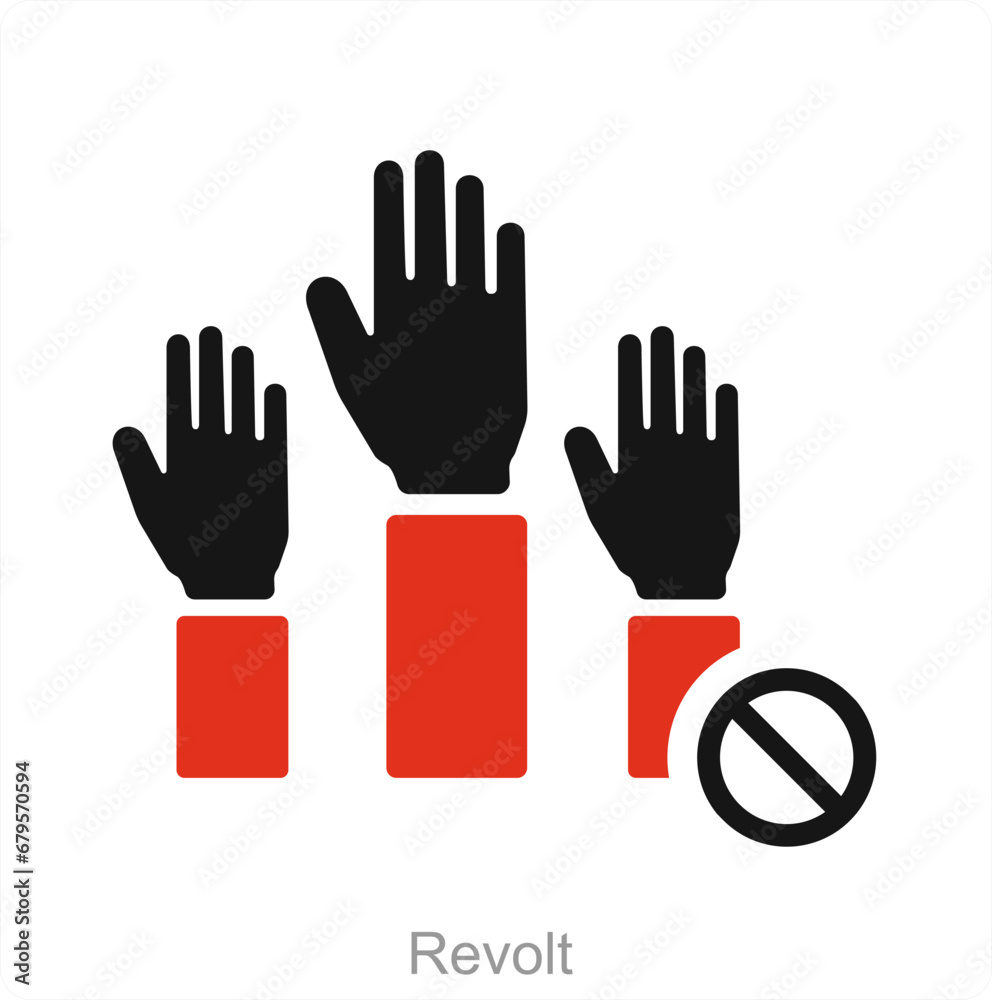 Revolt and demanding icon concept Revolt and demanding icon concept