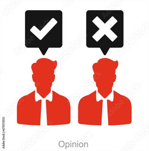 Opinion and conclusion icon concept