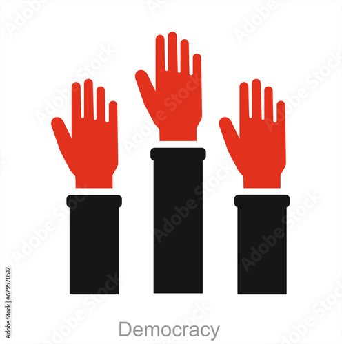 Democracy and power icon concept