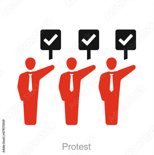 Protest and sign icon concept
