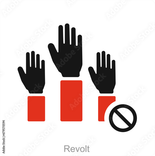 Revolt and demanding icon concept