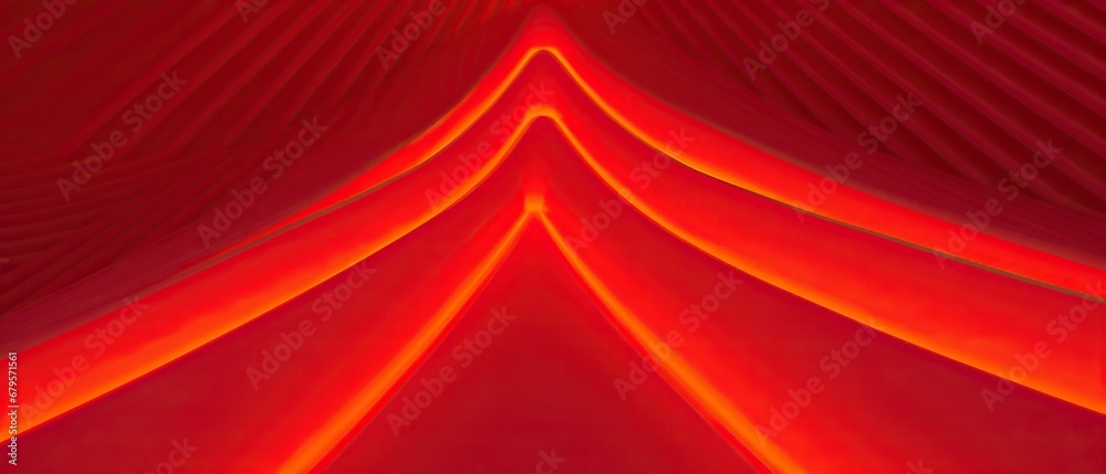 Fototapeta premium Abstract science fiction tunnel with dynamic red lighting and geometric patterns