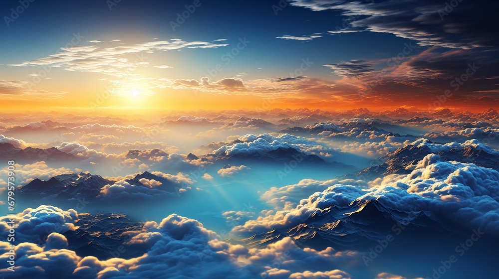 綺麗な雲海と夕日(generative ai)