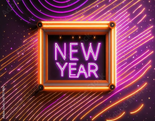 The message (new year) is posted on the wall. space for this text; concept, background