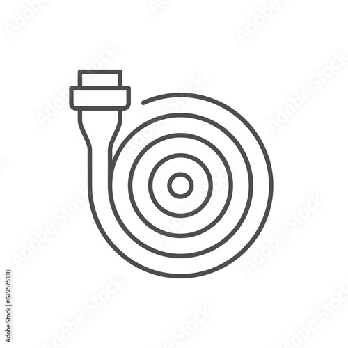 Rolled firehose line outline icon photo