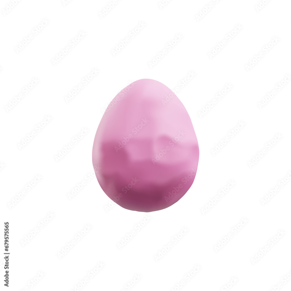 Pink plasticine egg for Easter holiday 3D style, vector illustration Pink plasticine egg for Easter holiday 3D style, vector illustration