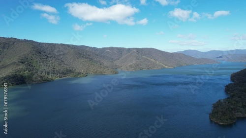 Aerial footage of Eildon Boat Harbour Victoria Australia photo