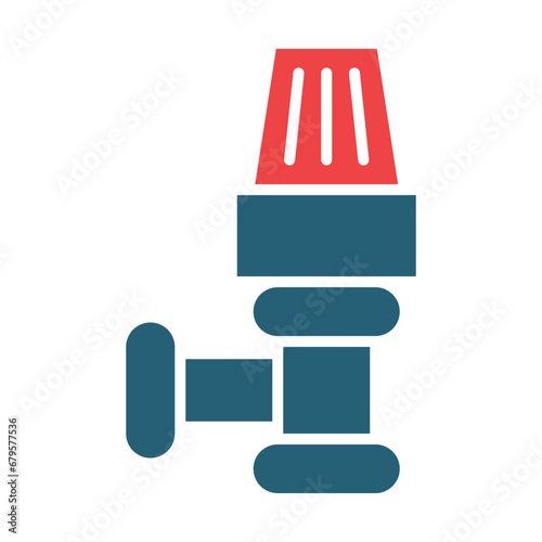 Thermostatic Head Glyph Two Color Icon Design