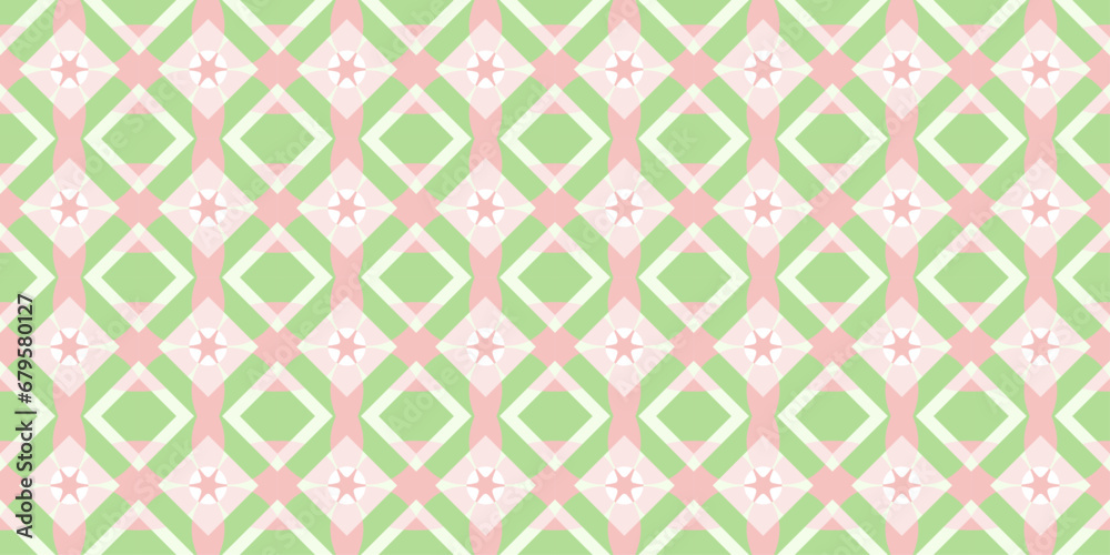 Seamless pattern green and pink colors.