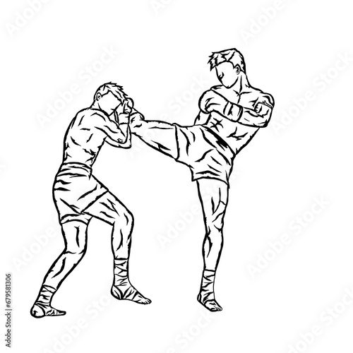 illustration of maythai fighter