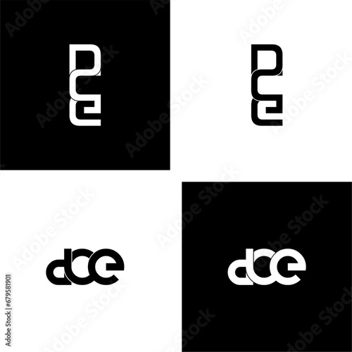 dce typography letter monogram logo design set