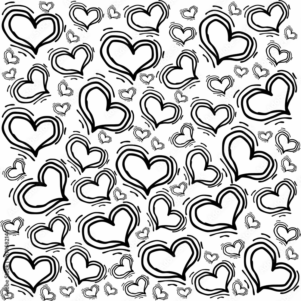 Set of unique hand drawn hearts. Doodle style hearts collection. Set of unique hand drawn hearts. Doodle style hearts collection.