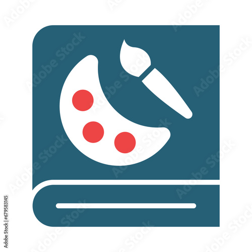 Art Book Glyph Two Color Icon Design