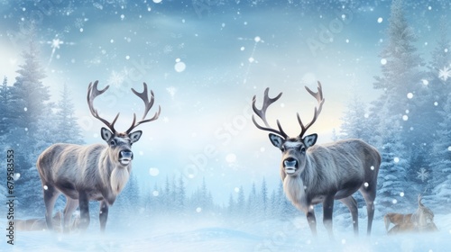 reindeer in the snow