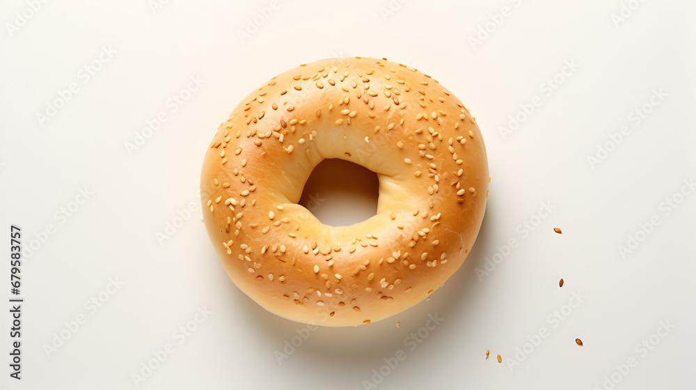 Bagel isolated on minimalist background. Bagel isolated on minimalist background.