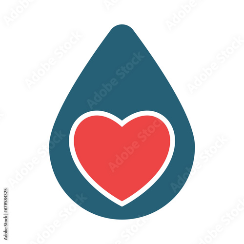 Blood Donation Glyph Two Color Icon Design