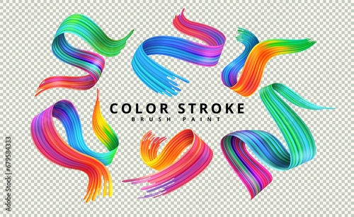 Brush paint. Color stroke, abstract splash of ink shapes, fluid water art pattern, liquid texture. Contemporary isolated decor elements. Web banner background. Vector modern design exact elements