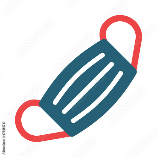 Mask Glyph Two Color Icon Design