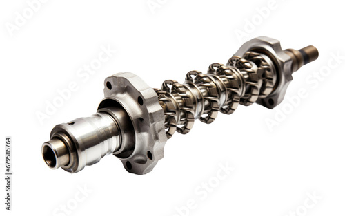 Magnificent Silver Color Camshaft Isolated on Transparent Background PNG.