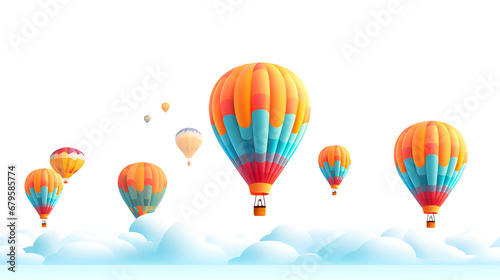 Hot air balloon illustration, balloon ascension, Albuquerque International Balloon Fiesta.