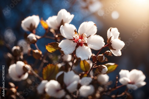 Cotton blossom background. ai generative