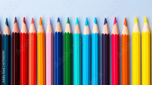 Bright pencils. School supplies