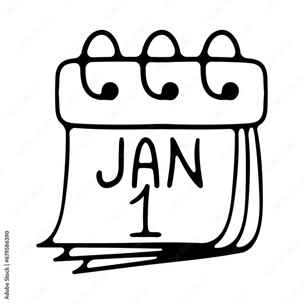 Calendar with January 1 text icon. New year concept. Holiday, new year, Christmas, celebrate, day. New 2024 year Calendar with January 1 text icon. New year concept. Holiday, new year, Christmas, celebrate, day. New 2024 year
