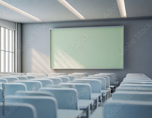 screen projector board in classroom for the video for students, business presentation .