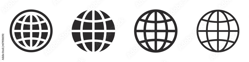 Set of world icon. Globe symbol, international globe, website, web. Earth Illustration, planet logo. Vector. Set of world icon. Globe symbol, international globe, website, web. Earth Illustration, planet logo. Vector.