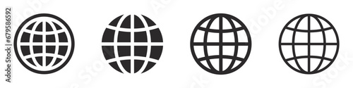 Set of world icon. Globe symbol  international globe  website  web. Earth Illustration  planet logo. Vector.