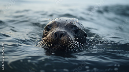 Fur seal swimming in the ocean