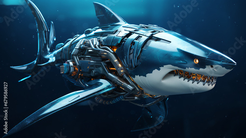 Futuristic cybernetically modified and improved Shark