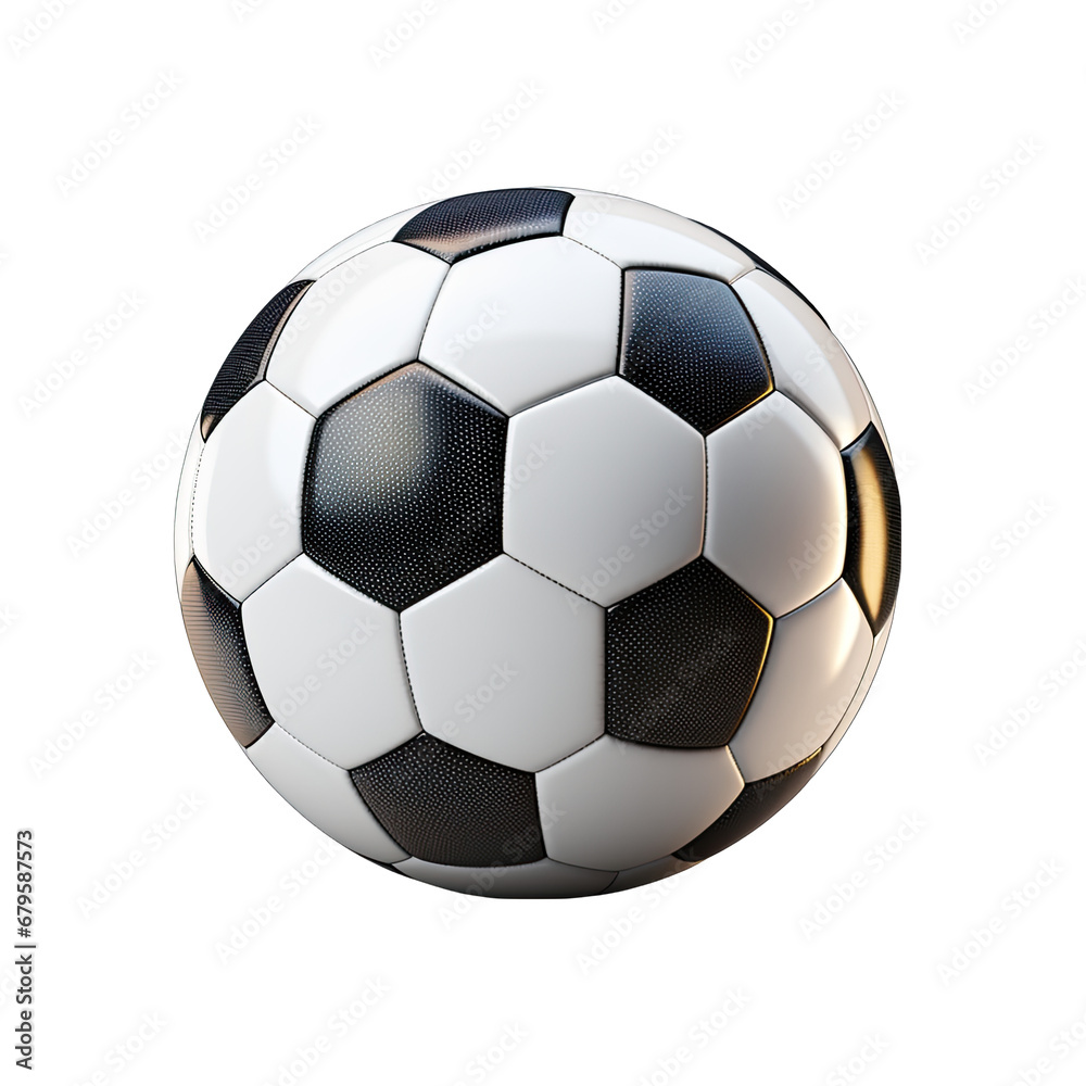 Fototapeta premium Soccer Ball Isolated on Transparent or White Background, PNG