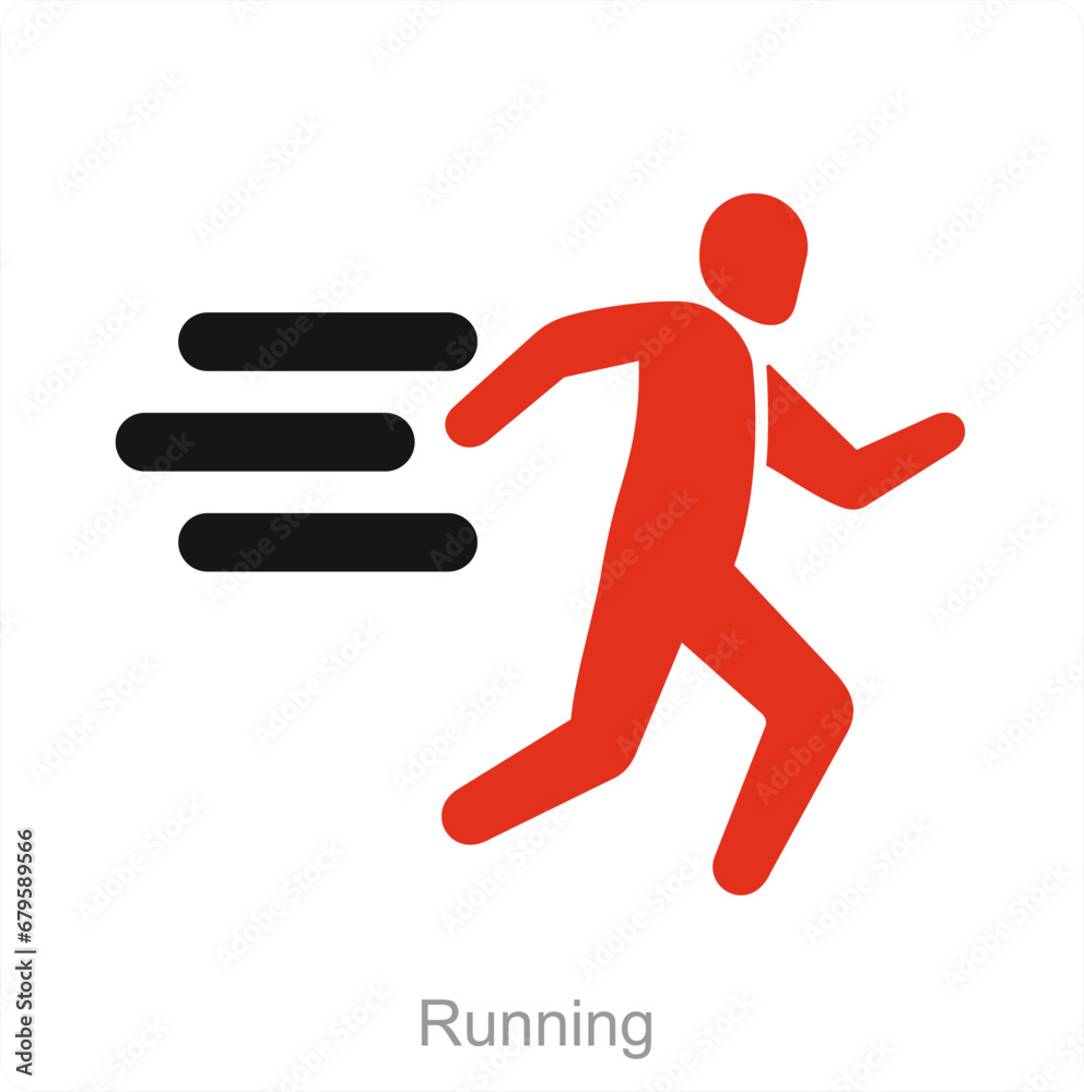 Running and exercise icon concept