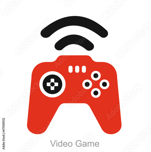 Video Game and pla icon concept