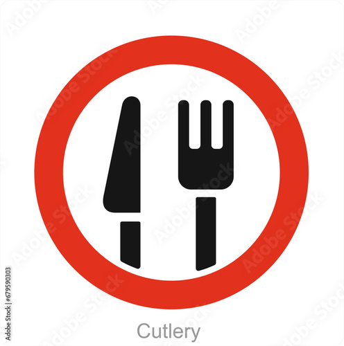 Cutlery and fork icon concept