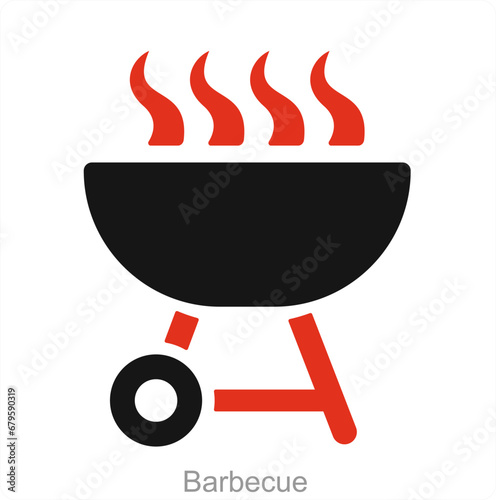 Barbecue and bbq icon concept