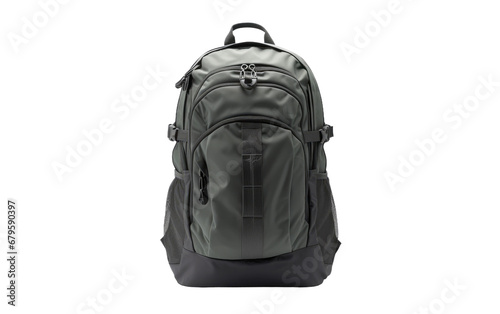 Black Color Soft Work Backpack Isolated on Transparent Background PNG.