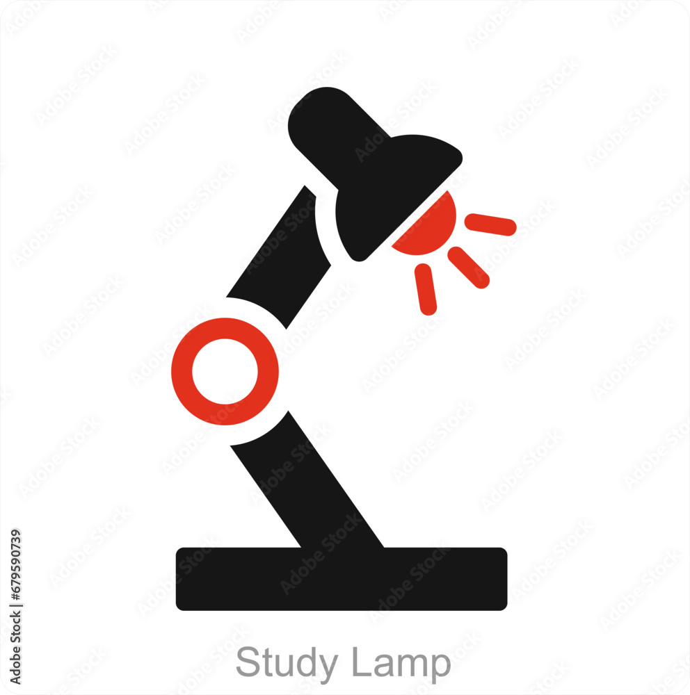Study Lamp and lamp icon concept Study Lamp and lamp icon concept