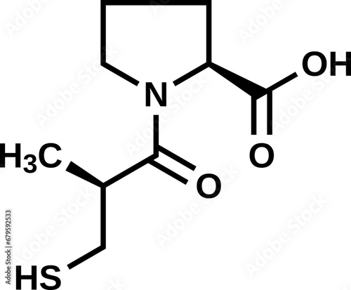 Wallpaper Mural Captopril structural formula, vector illustration Torontodigital.ca