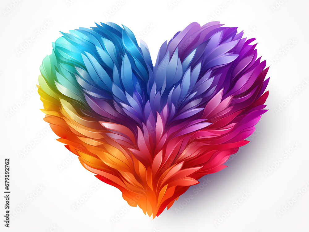 Symbol Heart Rainbow, LGBT, Pride Month, Lesbian Gay Bisexual Transgender, Love. Generative Ai
