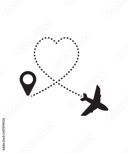 airplane route icon, vector best flat icon.