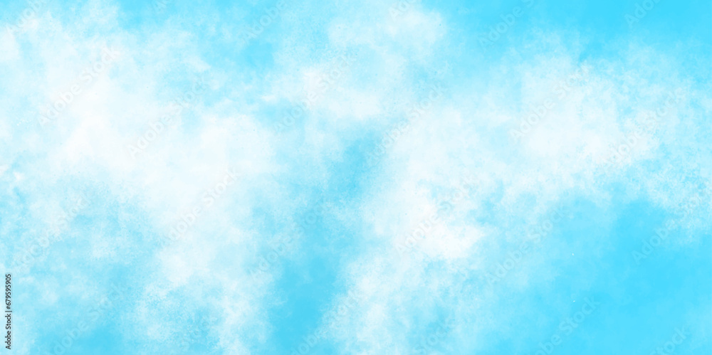 Bright and shinny natural cloudy sky, bright blue cloudy blue sky vector illustration. Sky clouds landscape light background. abstract blue watercolor background with colors. Background with clouds.