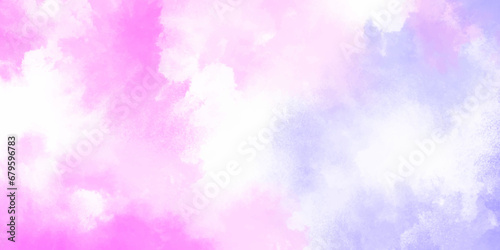 Pink, Blue sky with clouds and Abstract watercolor digital art painting for texture background Blue watercolor concept, vector. Soft watercolor. Abstract colorful blue background. Beautiful blue water
