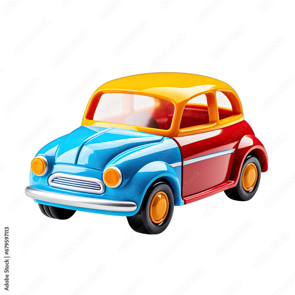 Toy Car Isolated on Transparent or White Background, PNG