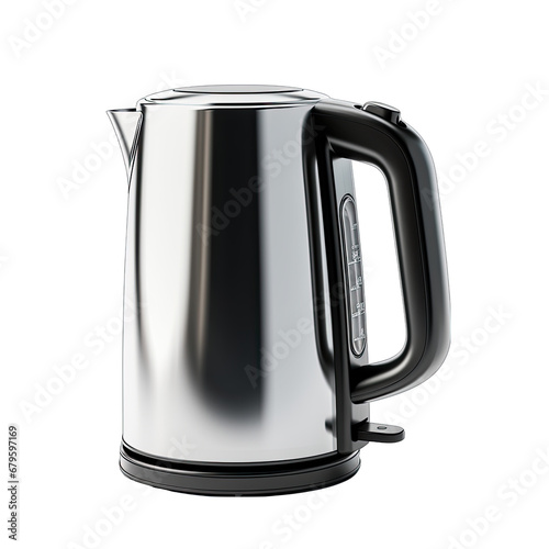 Stainless Steel Kettle Isolated on Transparent or White Background, PNG