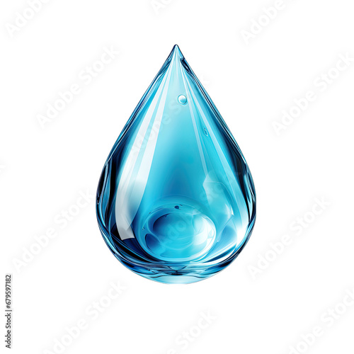Blue Waterdrop Isolated on Transparent or White Background, PNG